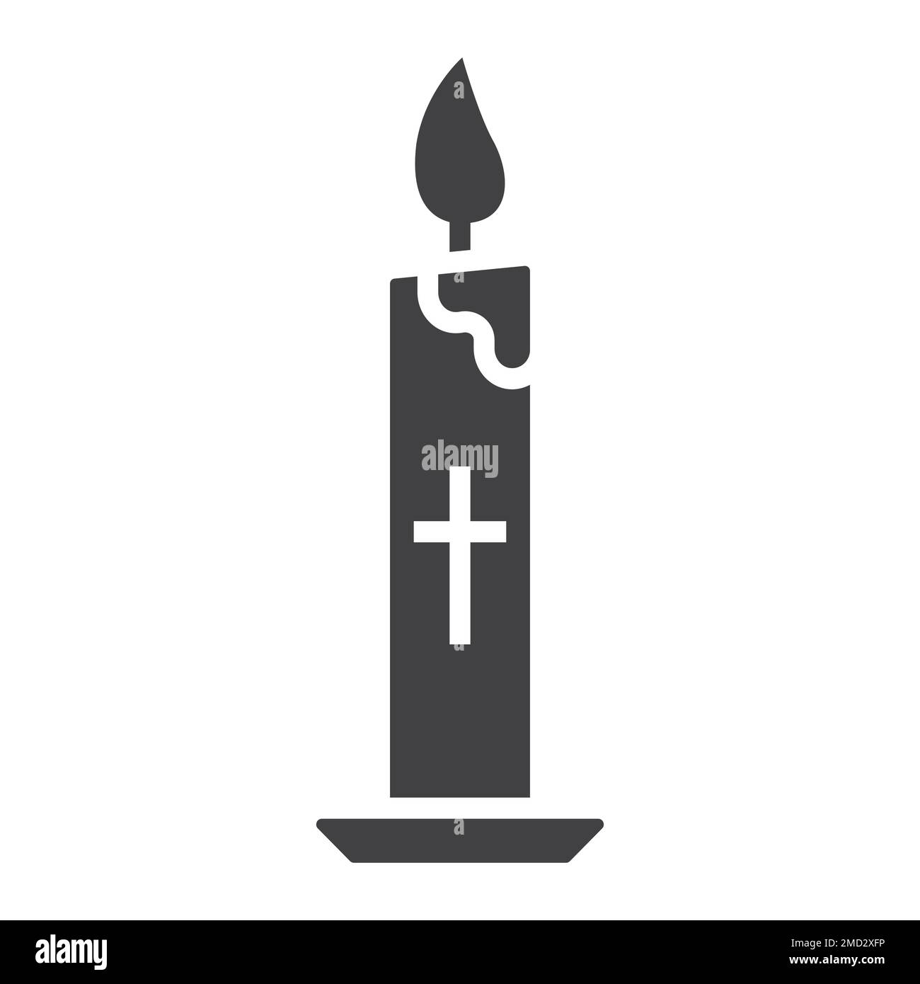 Easter candle glyph icon, easter and holiday, flame sign vector graphics, a solid pattern on a white background, eps 10. Stock Vector