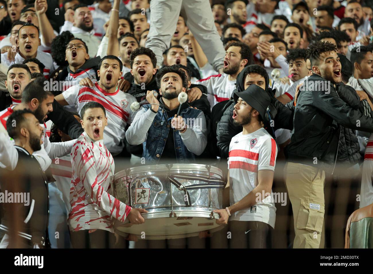 CAIRO, EGYPT - 21 JANUARY. Zamalek SC fans during the Egyptian Premier