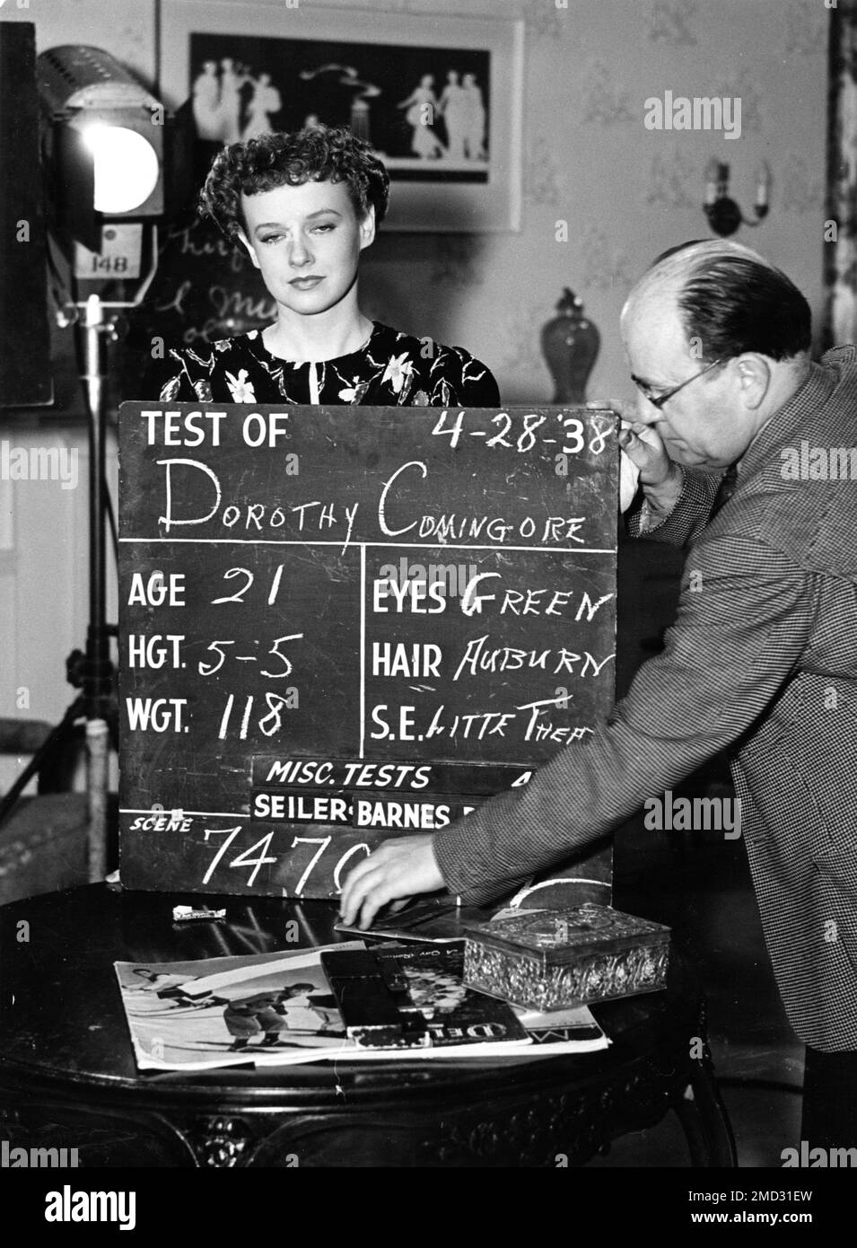 DOROTHY COMINGORE Screen Test at Warner Brothers Burbank Studios on 28th April 1938 publicity for Warner Bros. Stock Photo