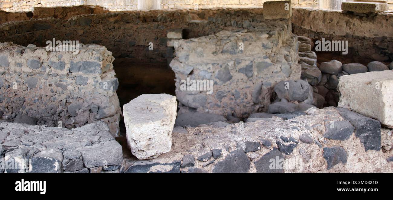 Capernaum (Israel)  Ruins of House of Apostle Peter Stock Photo