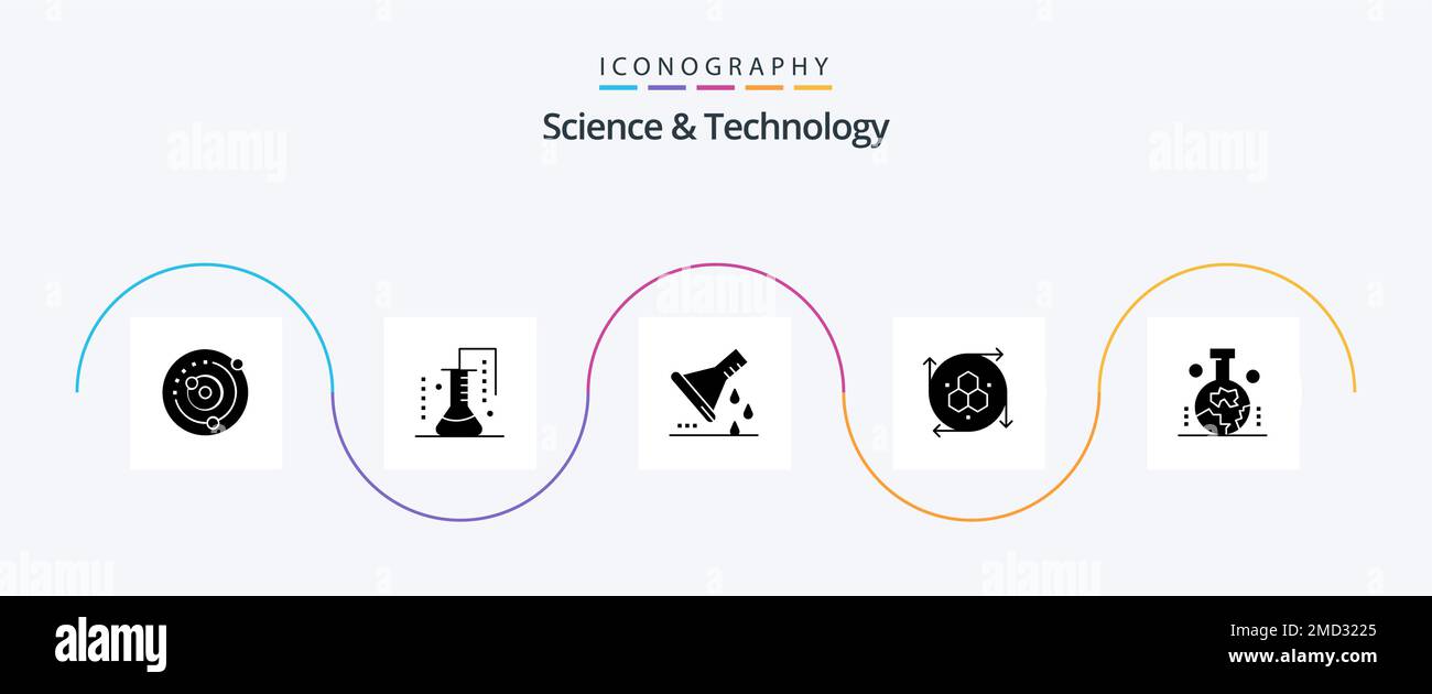 Science And Technology Glyph 5 Icon Pack Including modeling application