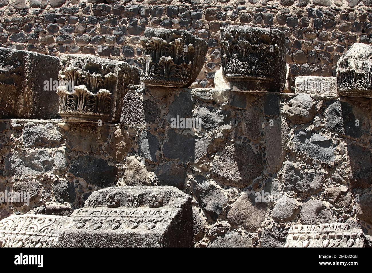 Capernaum (Israel) is an ancient city in Galilee, where, according to the Gospels, Jesus lived there and began his preaching Stock Photo