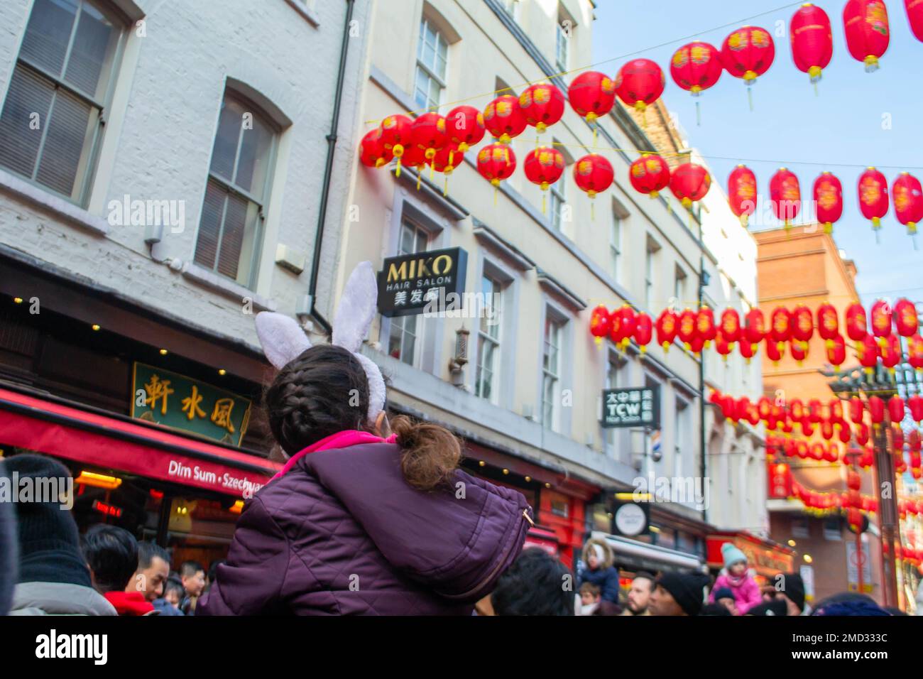 Chinatown, London, England. 22nd Jan, 2023. People celebrating Chinese