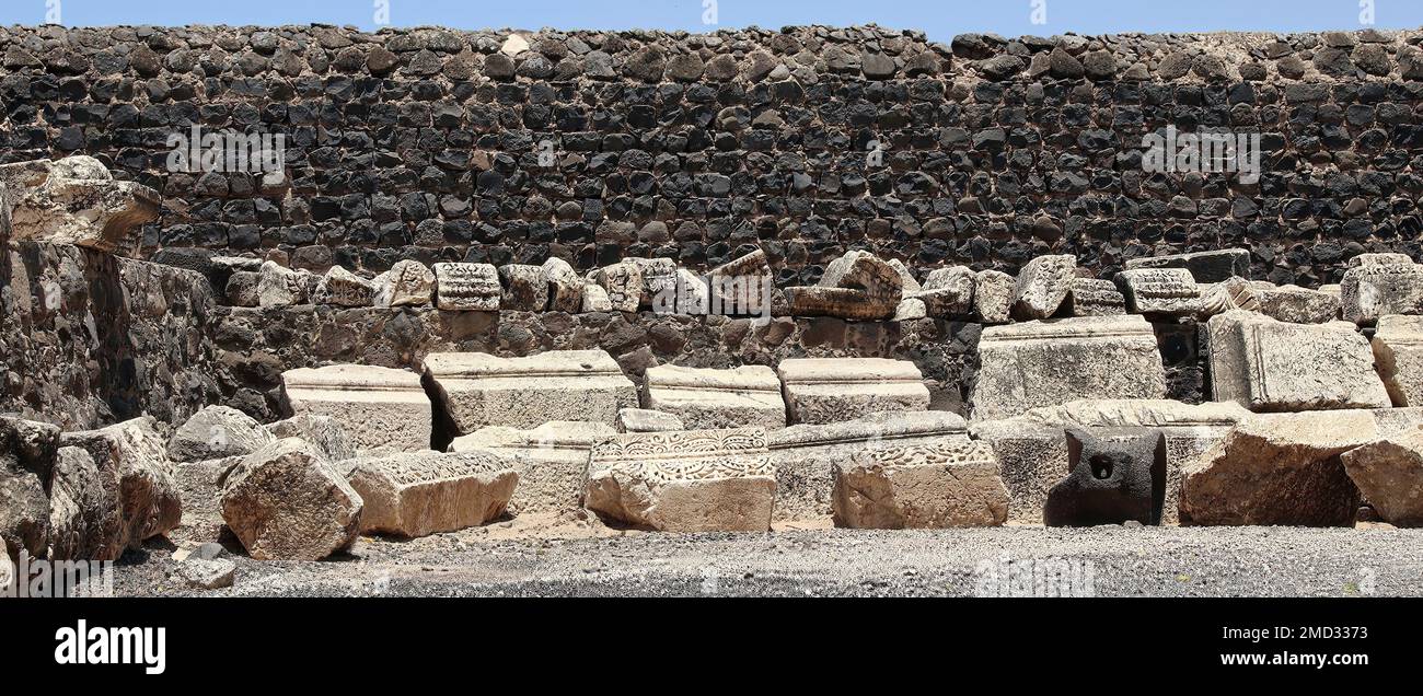 Capernaum (Israel) is an ancient city in Galilee, where, according to the Gospels, Jesus lived there and began his preaching Stock Photo