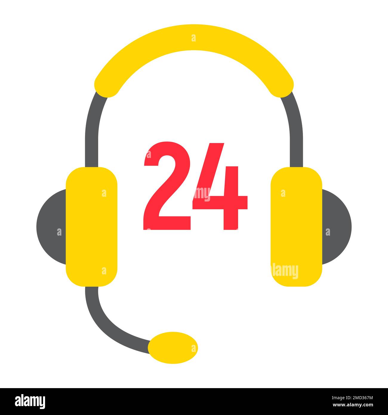 Customer support flat icon, service and help, 24 7 service sign vector graphics, a colorful solid pattern on a white background, eps 10. Stock Vector