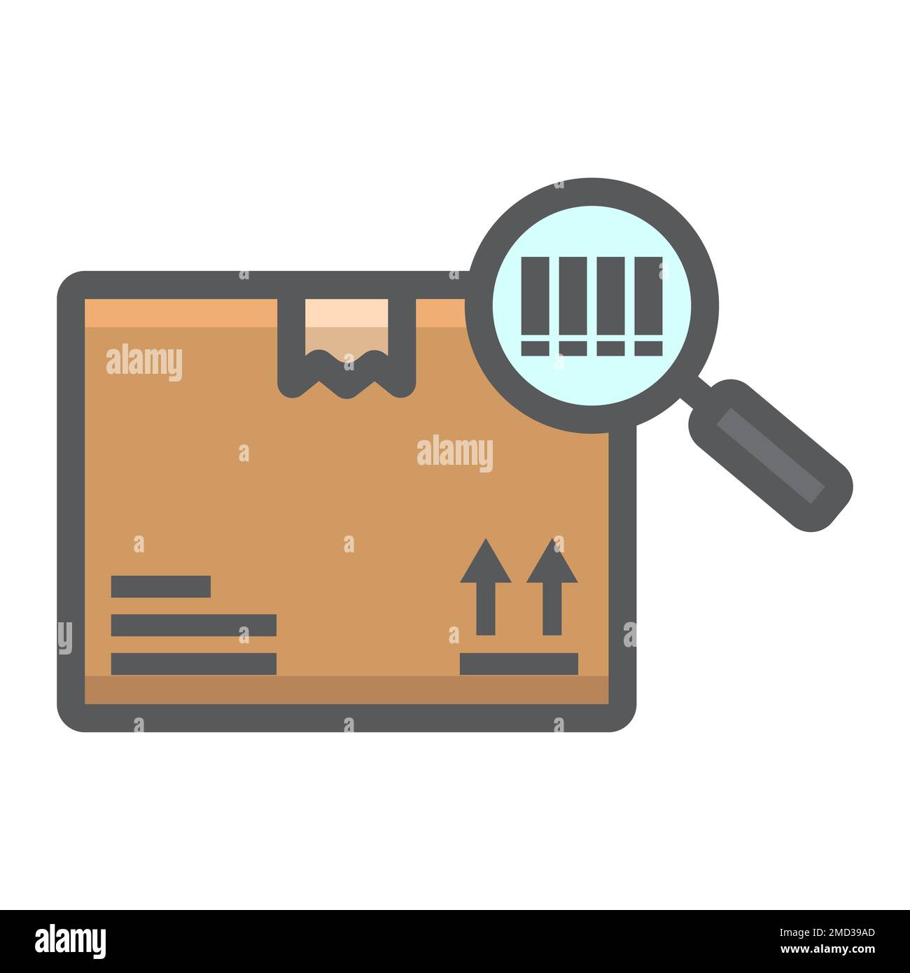 Tracking parcel filled outline icon, logistic and delivery, find barcode sign vector graphics, a colorful line pattern on a white background, eps 10. Stock Vector