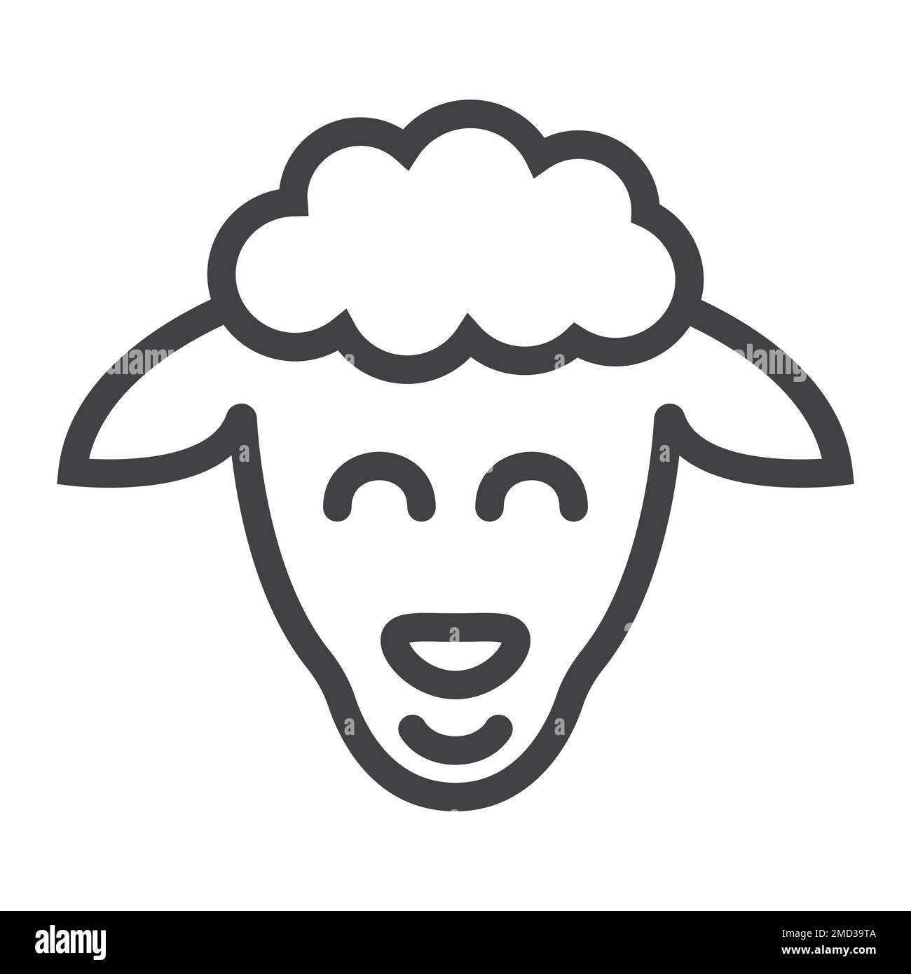 Sheep line icon, easter and holiday, lamb sign vector graphics, a linear pattern on a white background, eps 10. Stock Vector