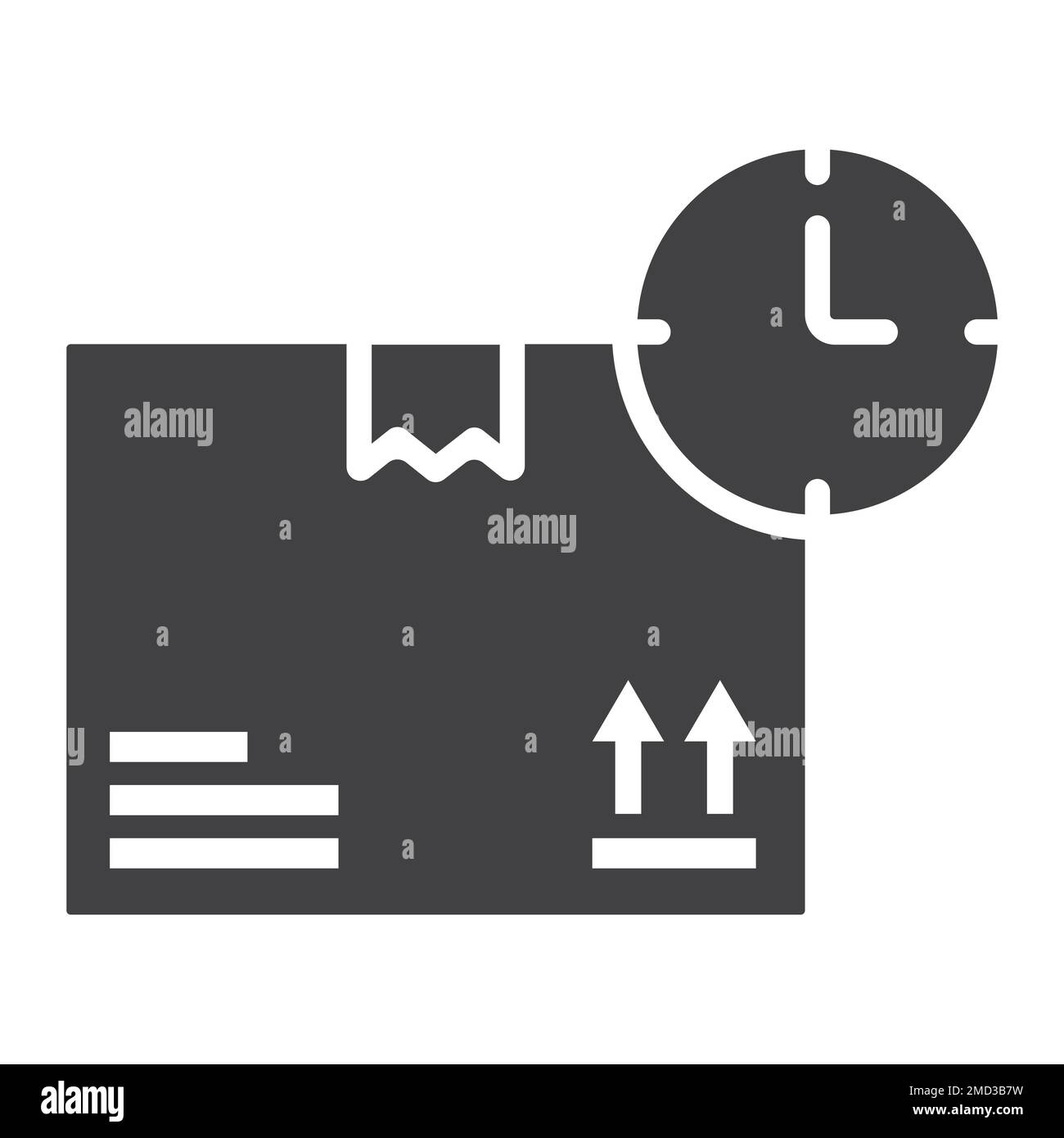 Delivery Time glyph icon, logistic and delivery, clock sign vector graphics, a solid pattern on a white background, eps 10. Stock Vector