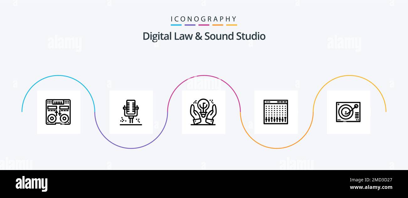 Digital Law And Sound Studio Line 5 Icon Pack Including mixer
