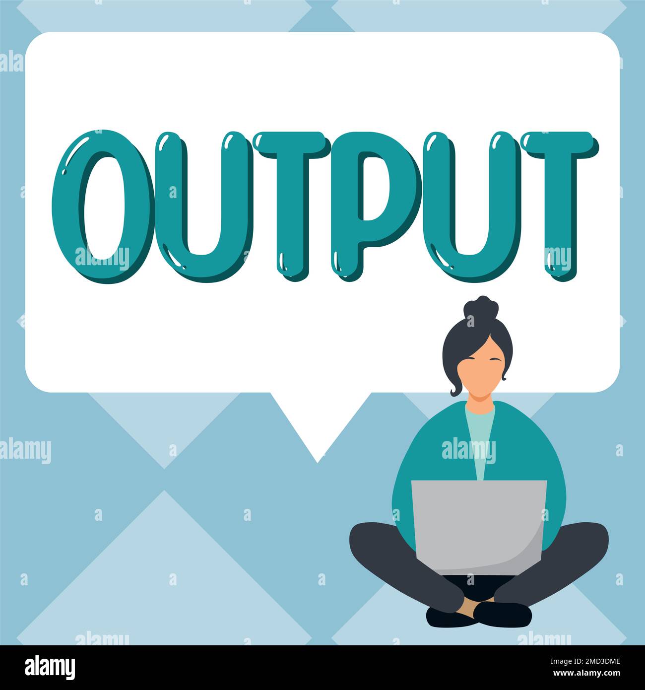 Sign displaying Output. Word for the final result of something or 