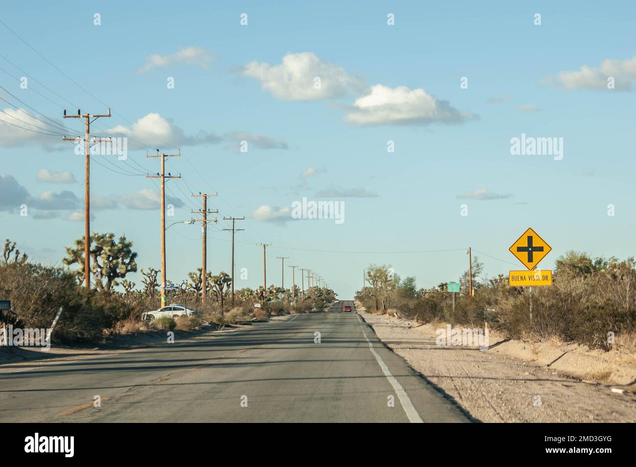 Scenic empty rural road in southeastern California USA Stock Photo