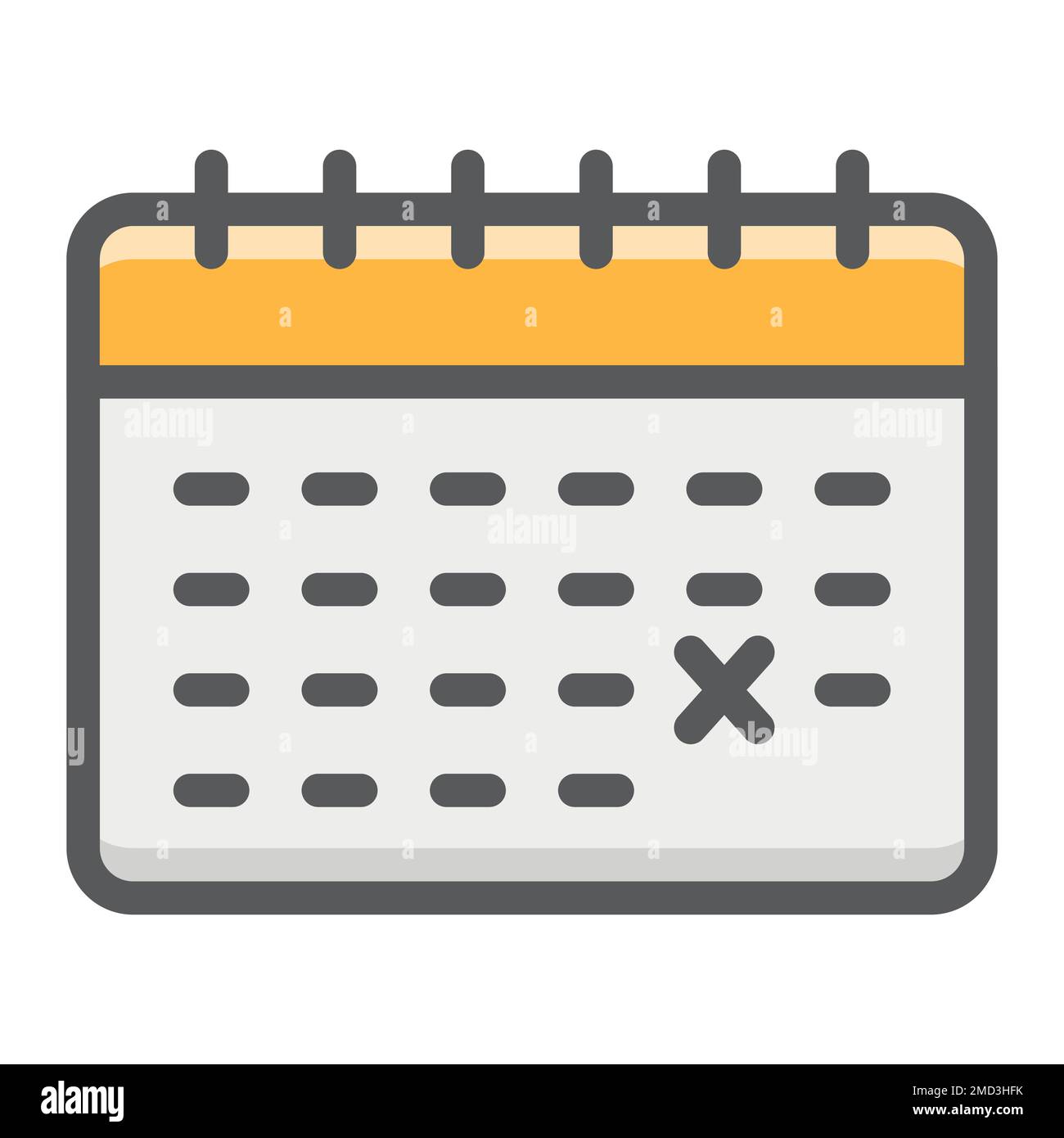 Calendar filled outline icon, time and date, reminder sign vector graphics, a colorful line