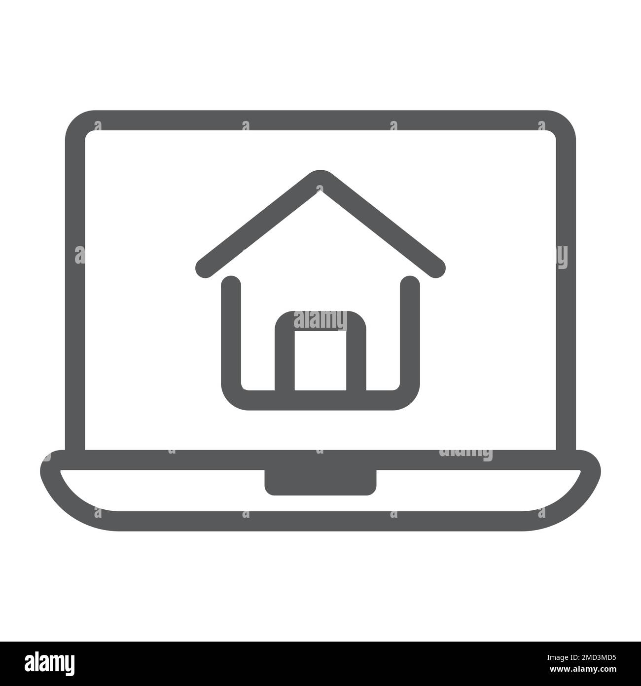 Online house shopping line icon, real estate and home, search sign vector graphics, a linear pattern on a white background, eps 10. Stock Vector