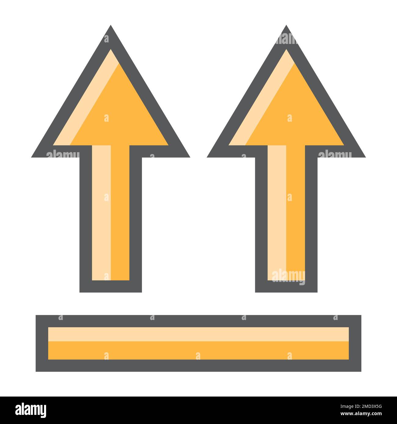 This Side Up symbol filled outline icon, logistic and delivery, arrows ...
