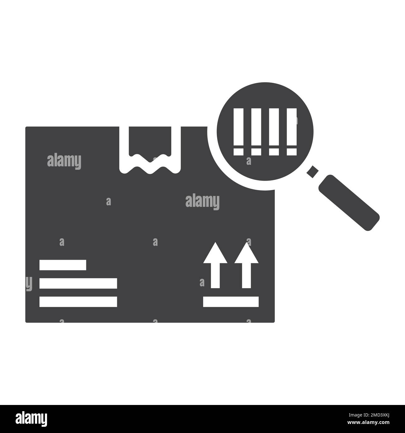 Tracking parcel glyph icon, logistic and delivery, find barcode sign vector graphics, a solid pattern on a white background, eps 10. Stock Vector