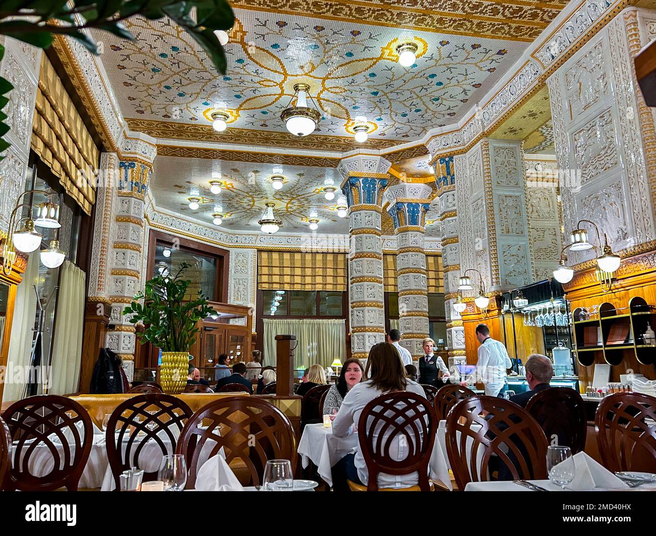 Prague, Czech Republic, inside Historic Cafe, Restaurant, Hotel, Imperial Cafe, in Old Town