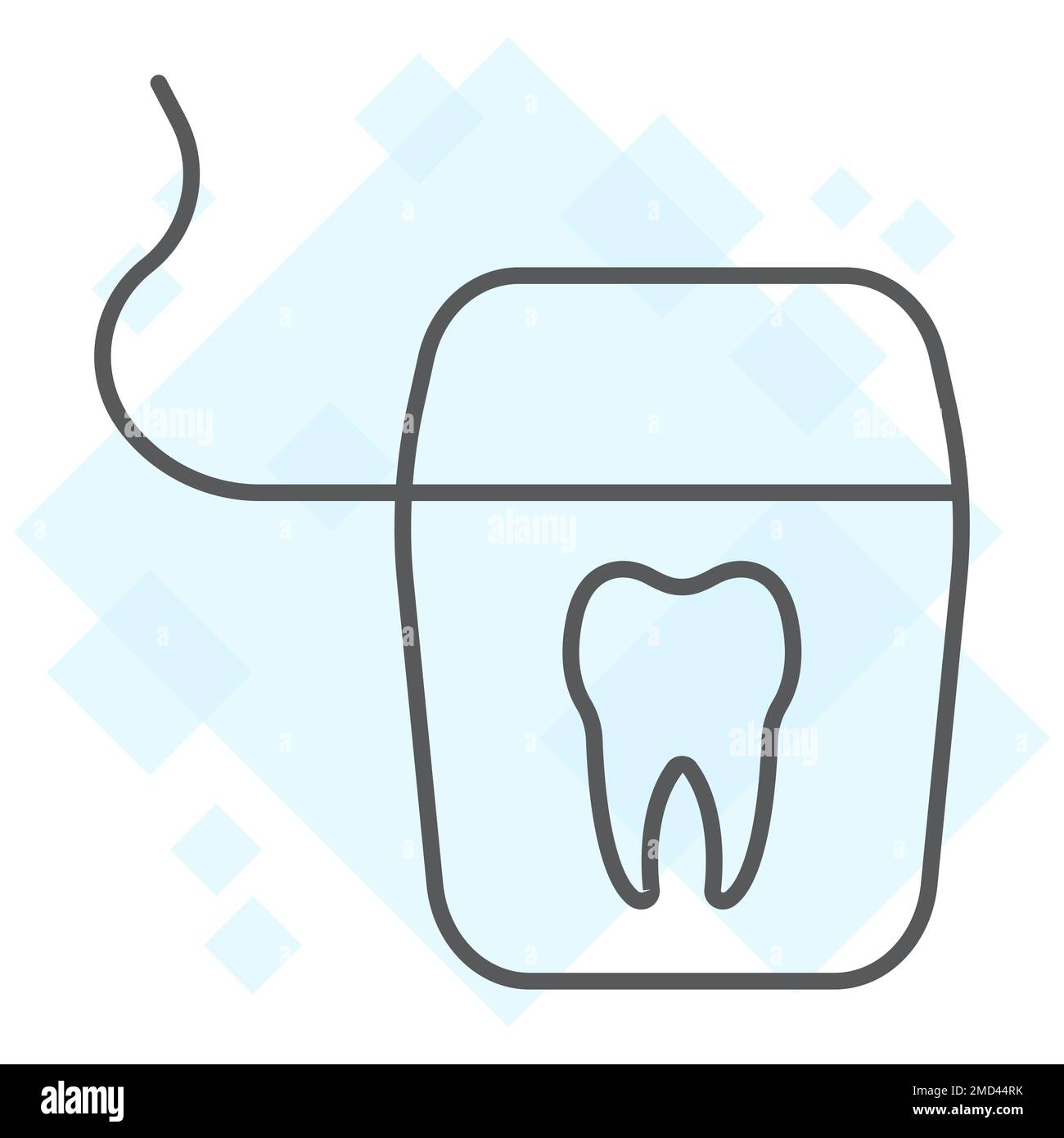 Dental floss thin line icon, stomatology and dental, clean sign vector