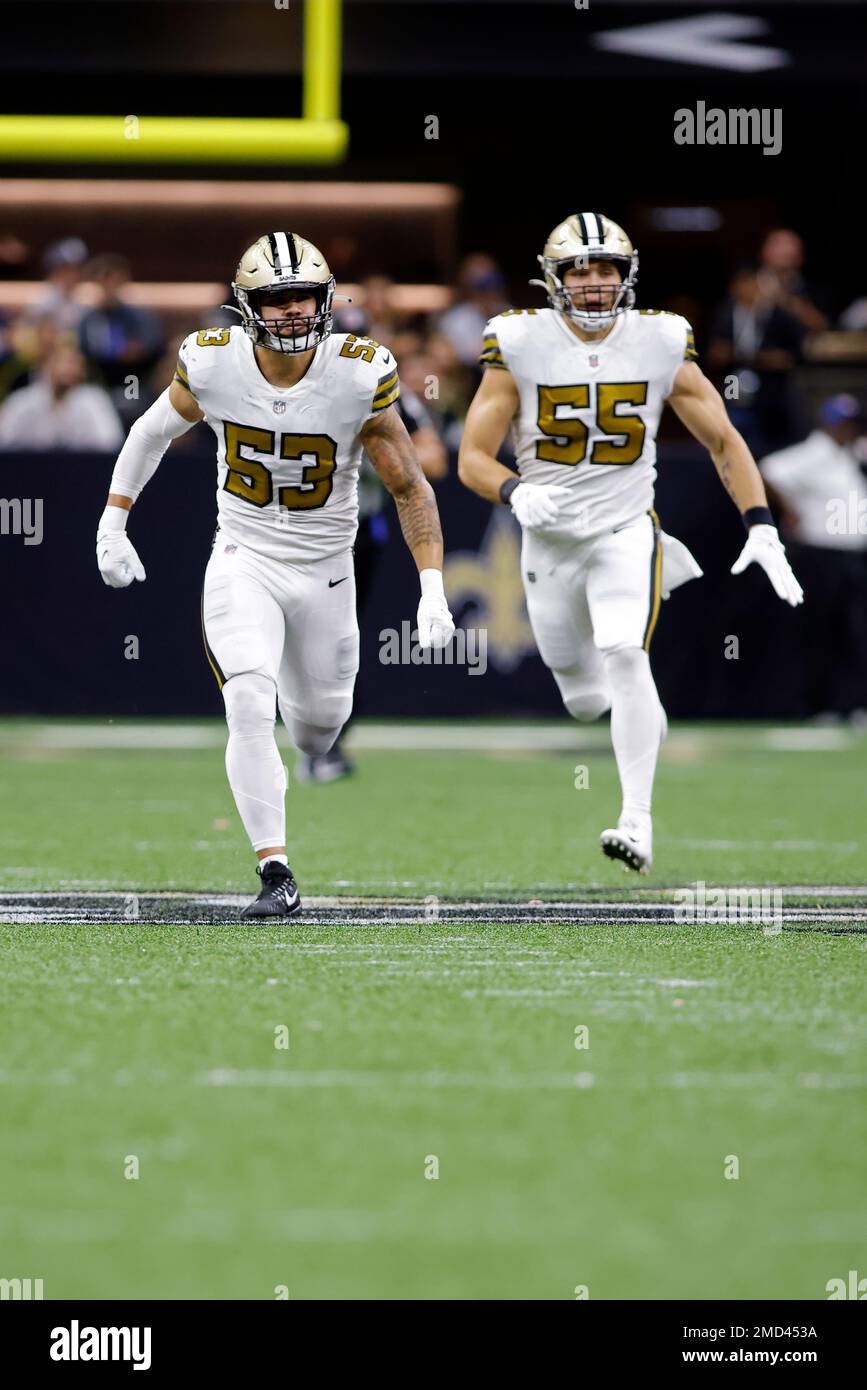 New Orleans Saints linebacker Zack Baun (53) during an NFL football game  against the Green Bay Packers, Sunday, Sept. 27, 2020, in New Orleans. (AP  Photo/Tyler Kaufman Stock Photo - Alamy