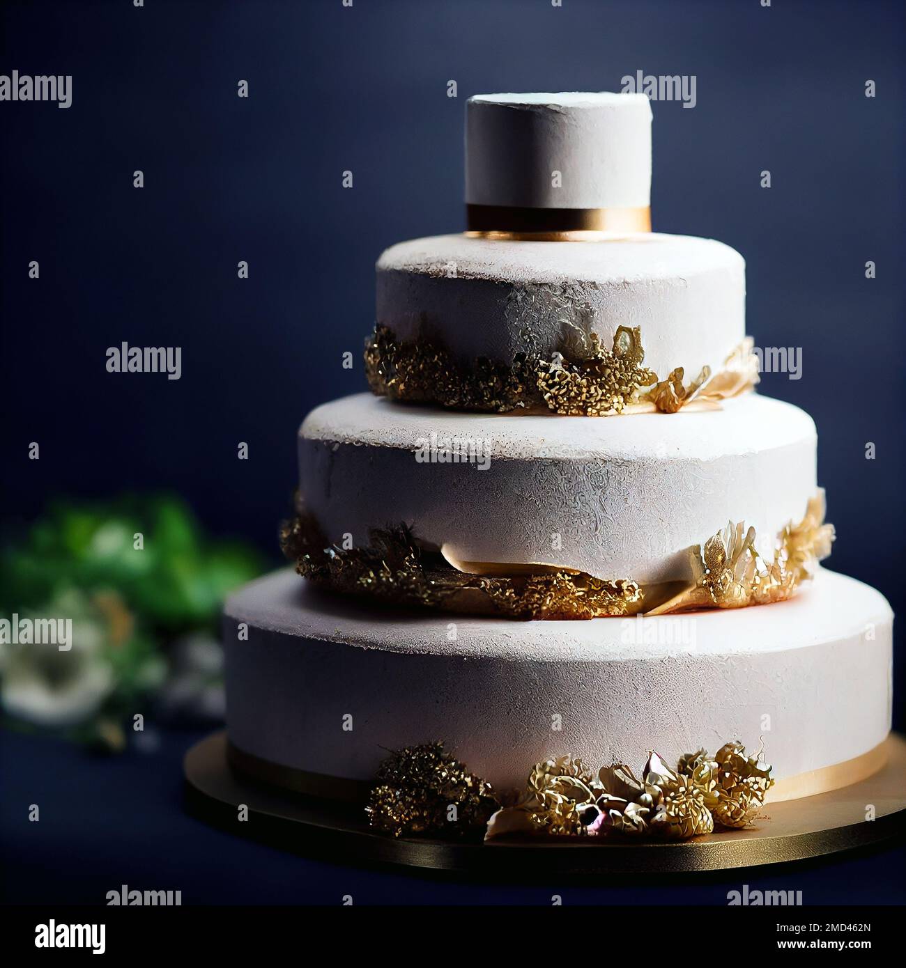Beautiful tiered wedding cake Stock Photo