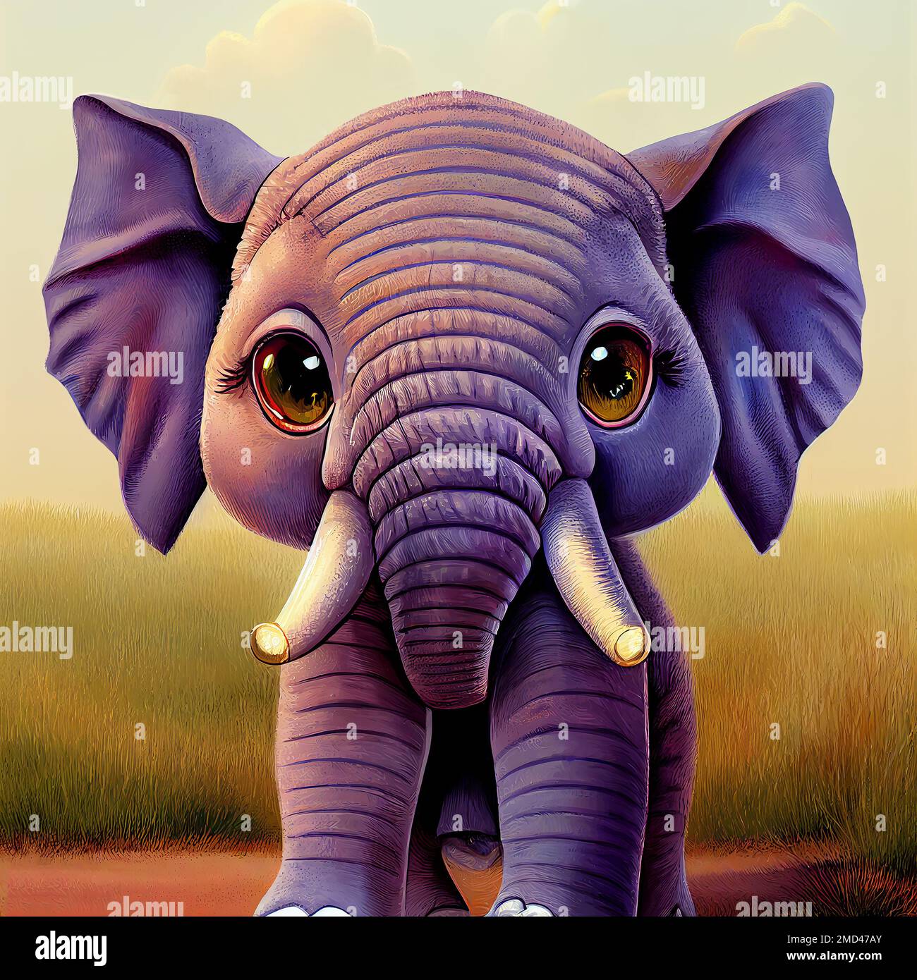 Cute and young elephant Stock Photo