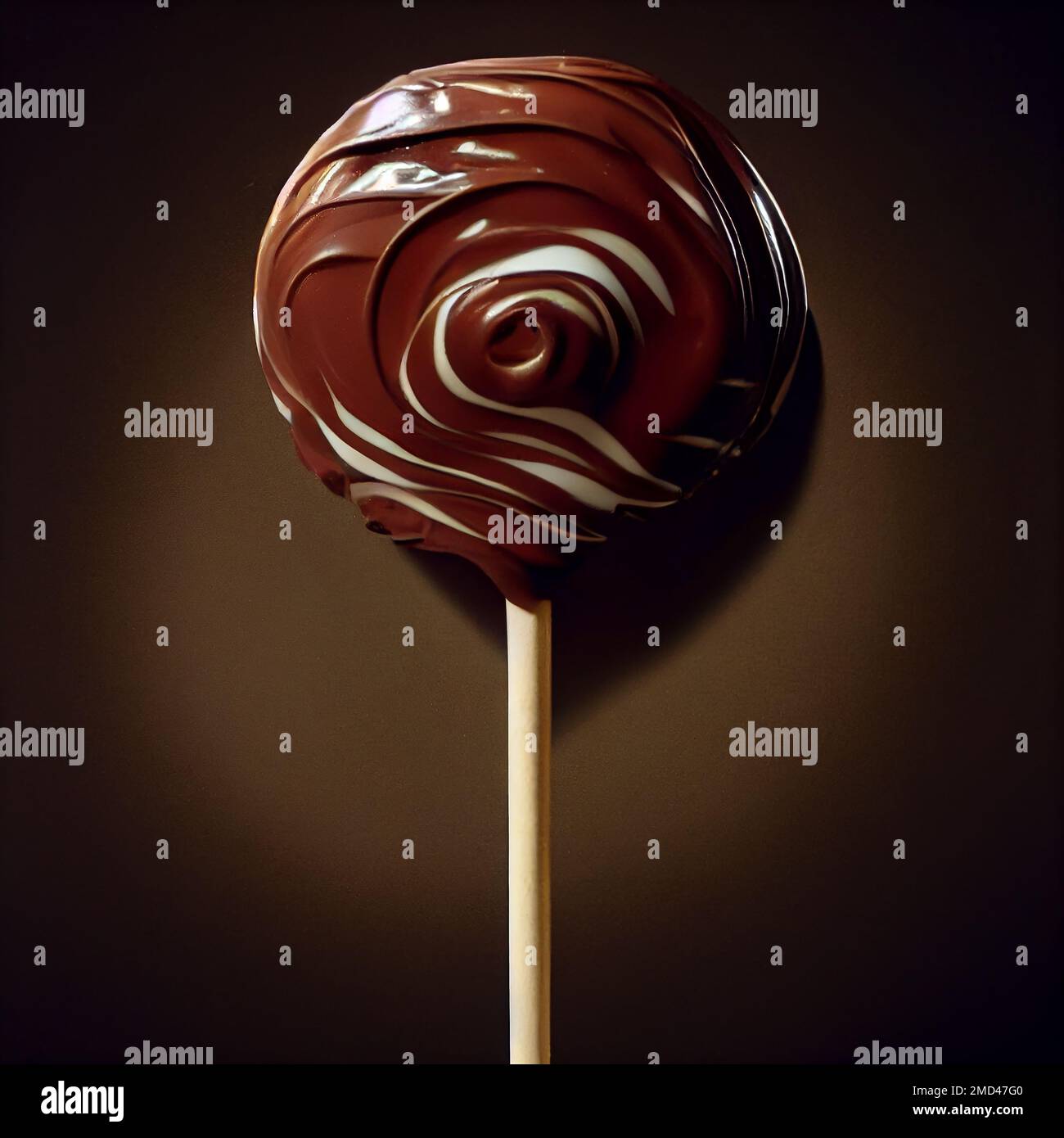 Chocolate lollipop on dark background Stock Photo