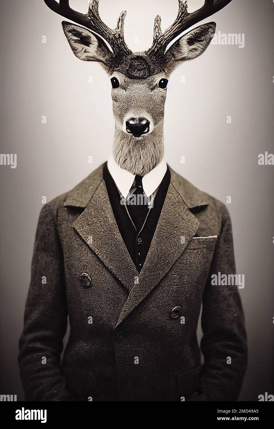 Deer with a suit Stock Photo