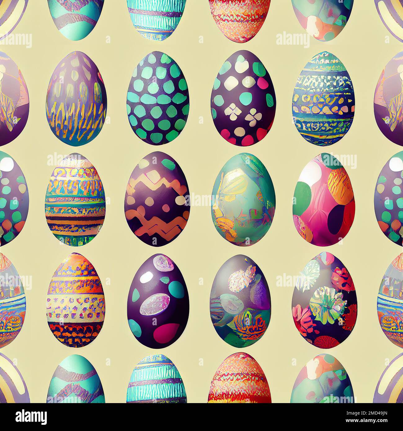 Colorful easter eggs pattern. Seamless background Stock Photo