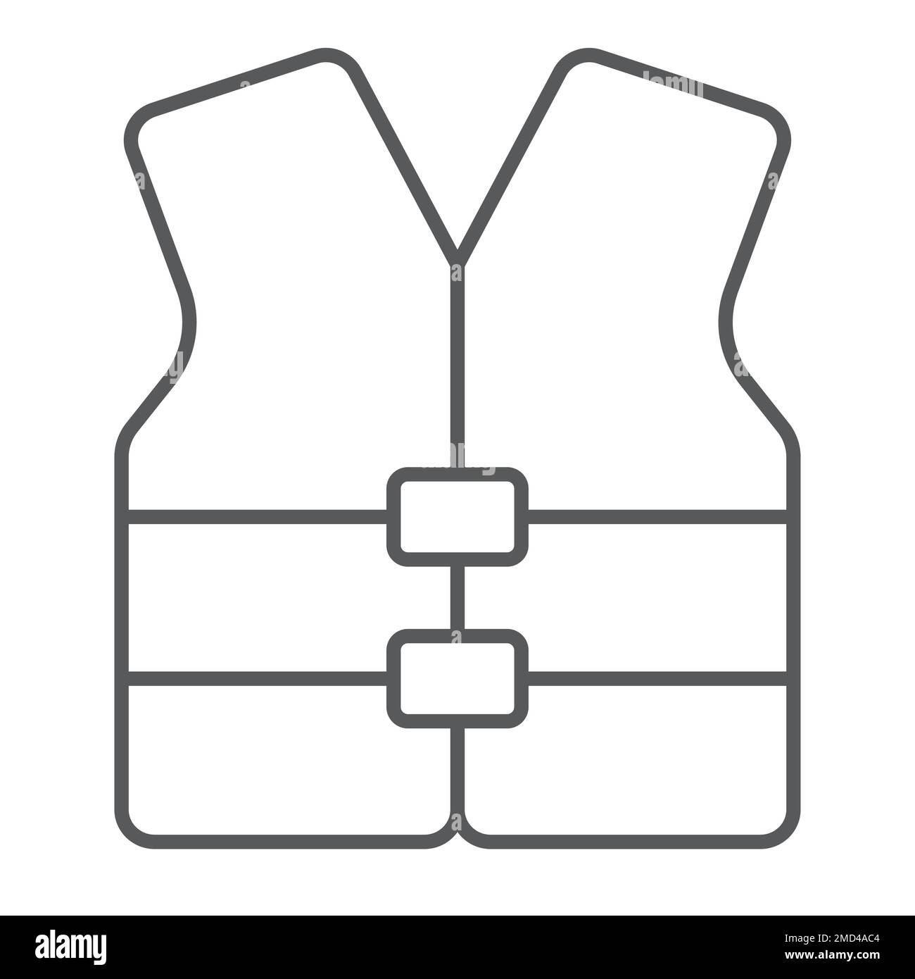 Life vest thin line icon, safety and swimming, life jacket sign vector ...