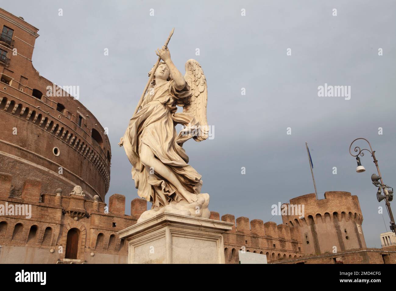 The Castel Sant'Angelo is a monument of Rome, located on the right bank of the Tiber Stock Photo
