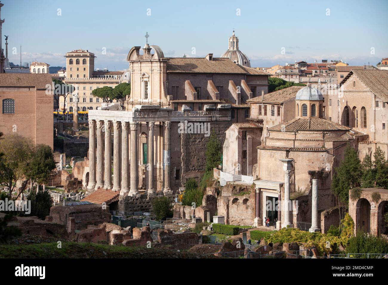 Ancient roman forum in the city of Rome Stock Photo