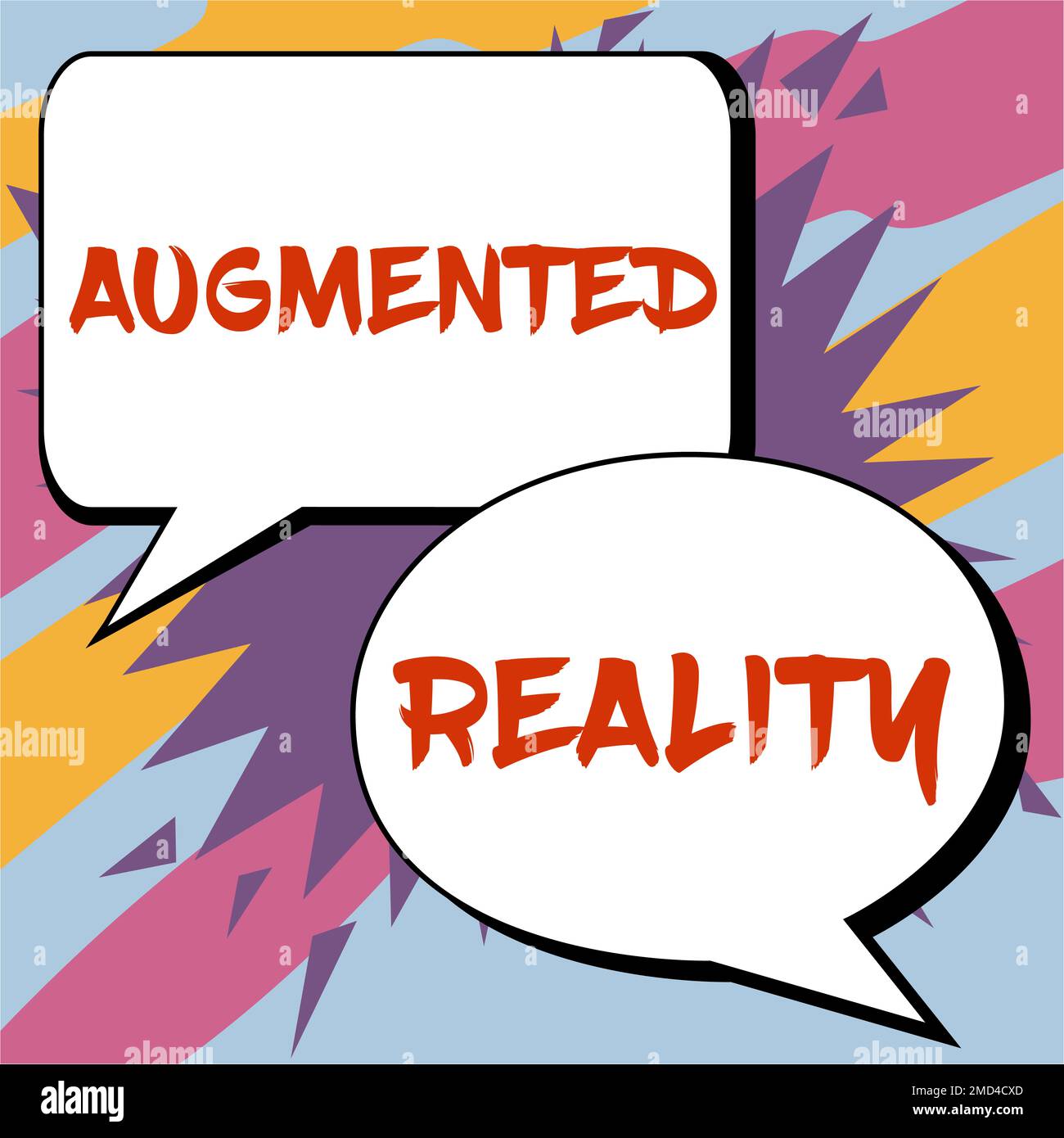 Conceptual display Augmented Reality. Word Written on technology that ...