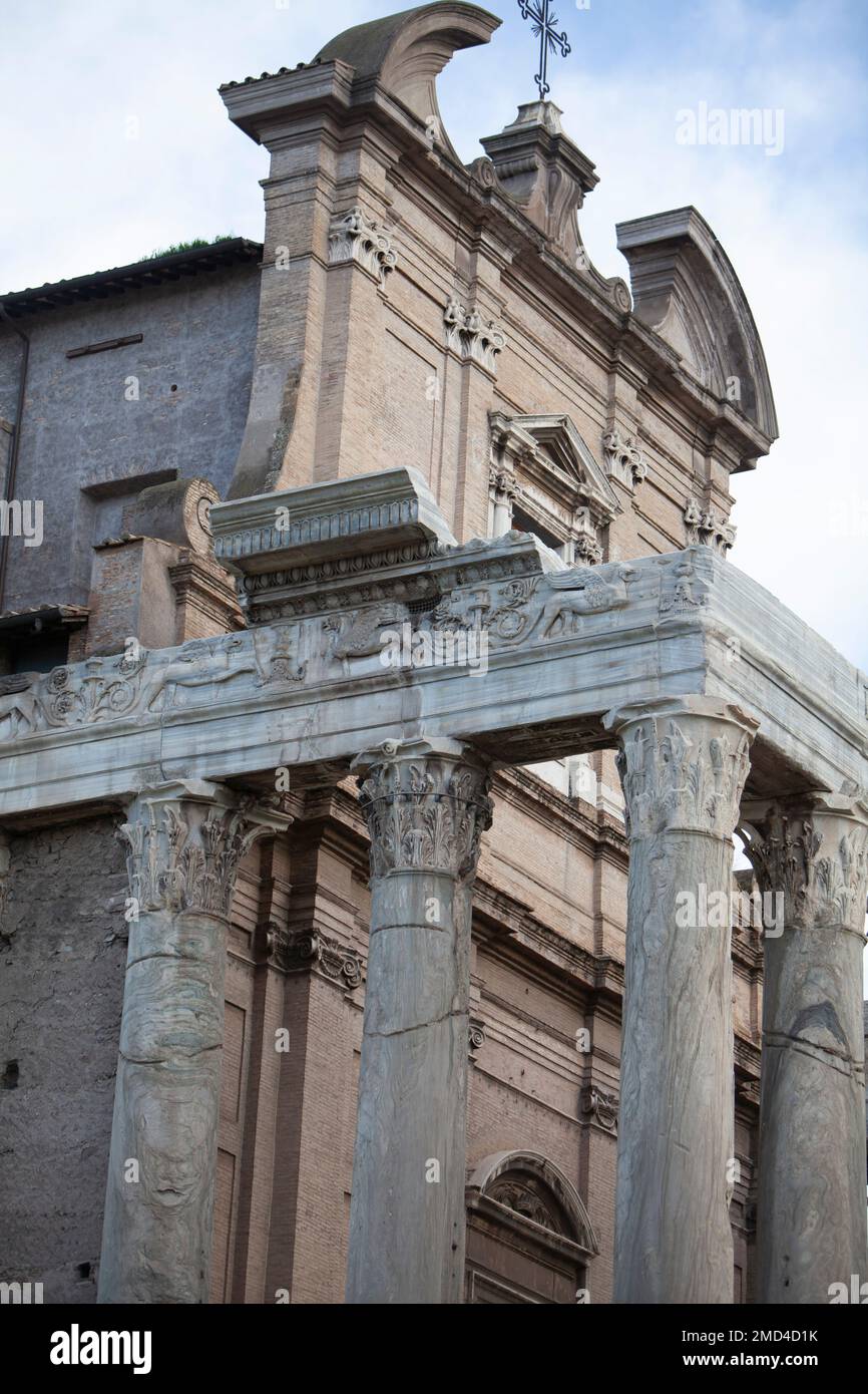 Ancient roman forum in the city of Rome Stock Photo
