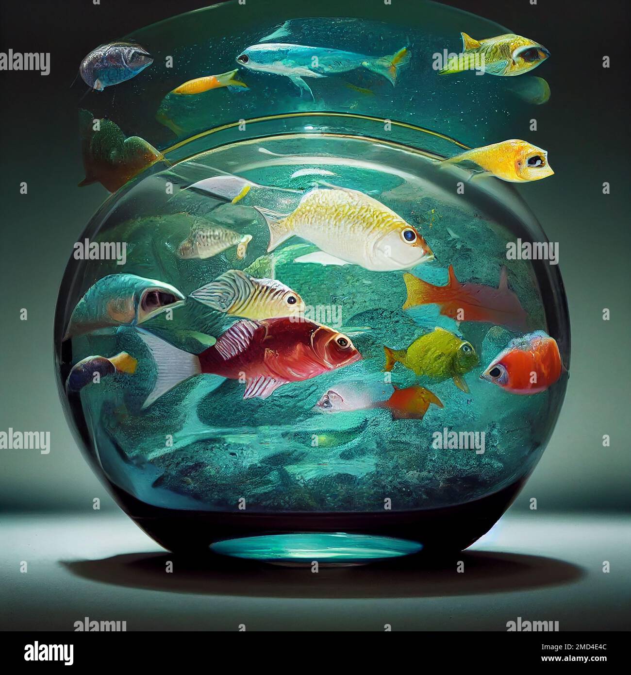 Universe on a fishbowl Stock Photo