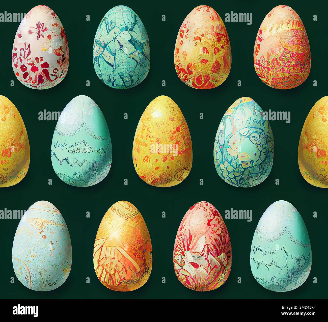 Colorful easter eggs pattern. Seamless background Stock Photo