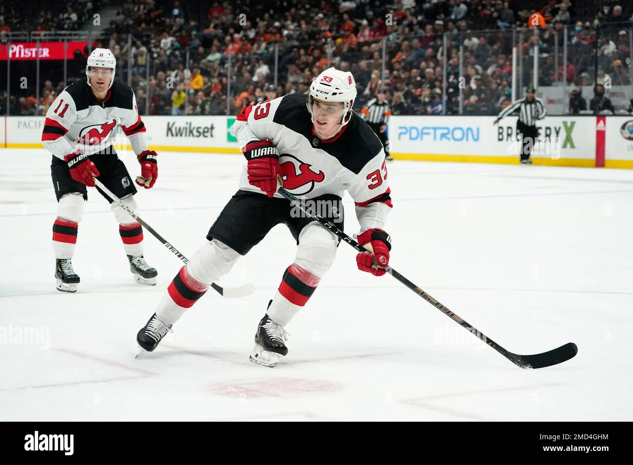New Jersey Devils' Ryan Graves plays during an NHL hockey game, Thursday,  Oct. 13, 2022, in Philadelphia. (AP Photo/Matt Slocum Stock Photo - Alamy