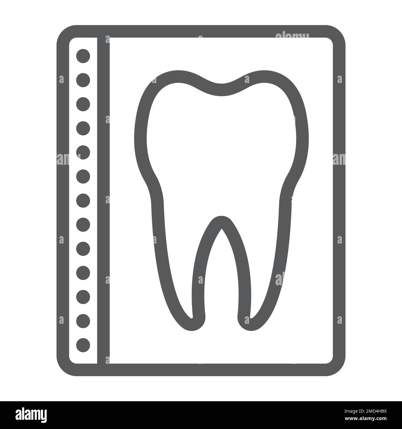 Dental xray line icon, stomatology and dental, radiology sign vector