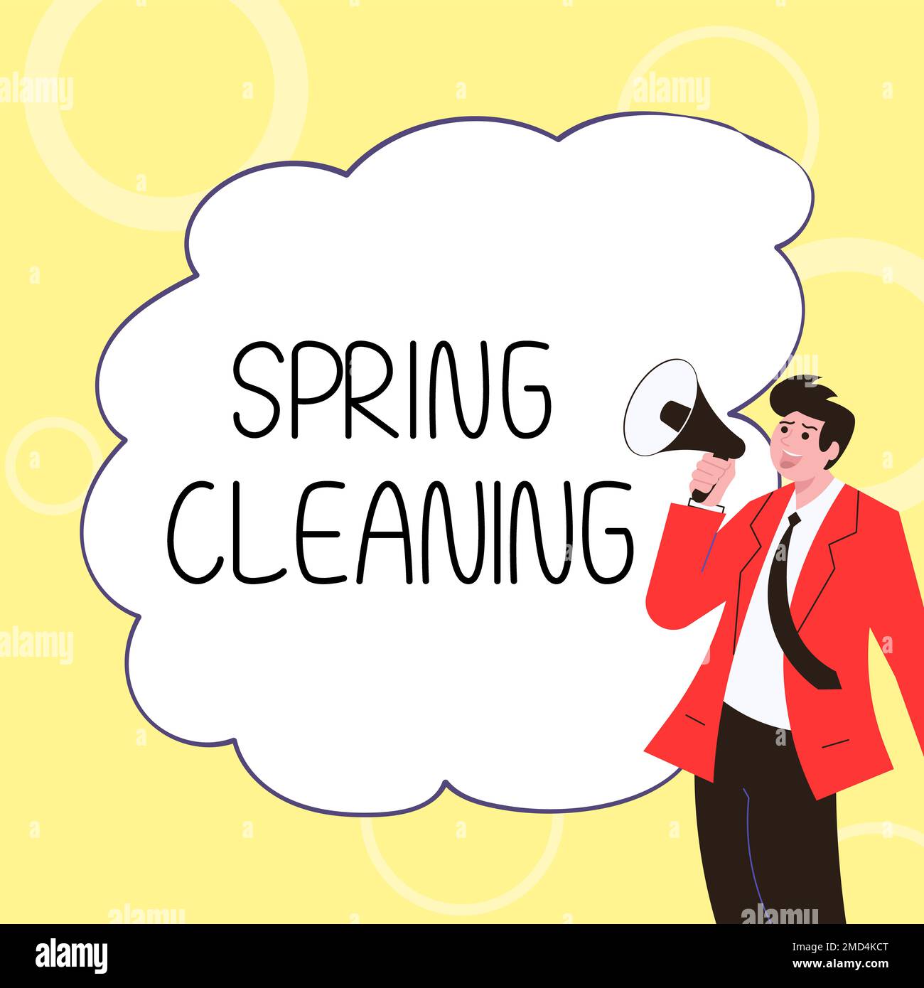 Text caption presenting Spring Cleaning. Business overview practice of ...