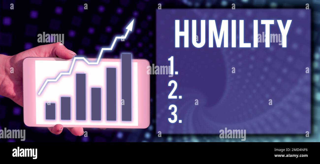 Conceptual Display Humility. Word For Being Humble Is A Virtue Not To ...