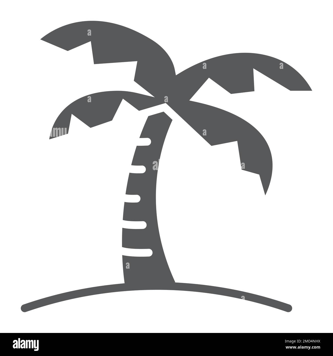 Palm tree glyph icon, travel and tourism, island sign vector graphics ...