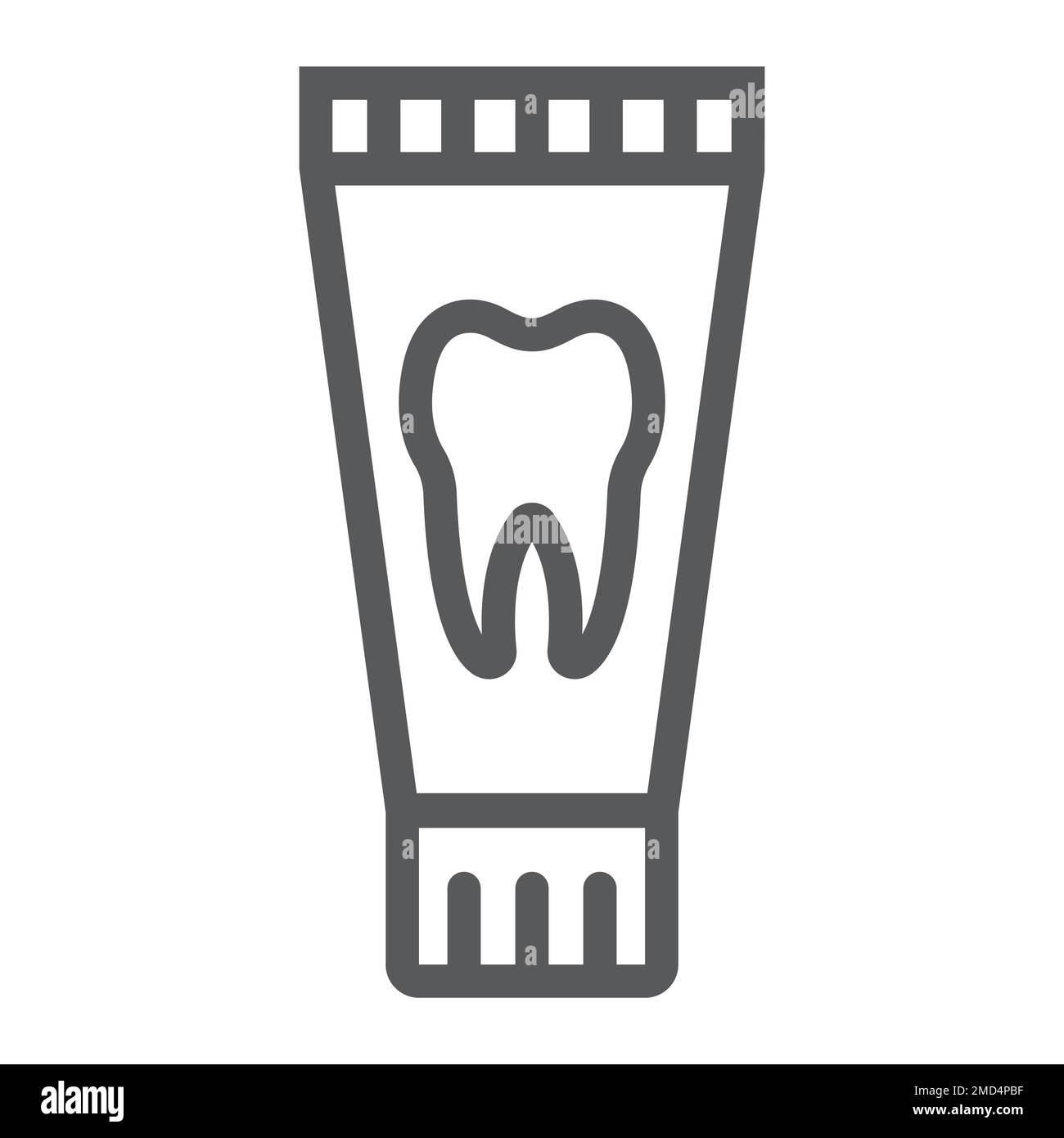 Toothpaste tube line icon, stomatology and dental, clean sign vector
