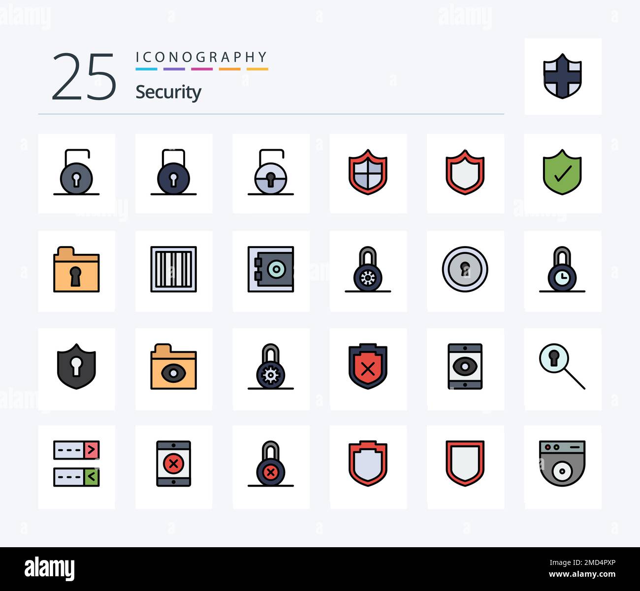Security 25 Line Filled icon pack including jail. private. protection ...