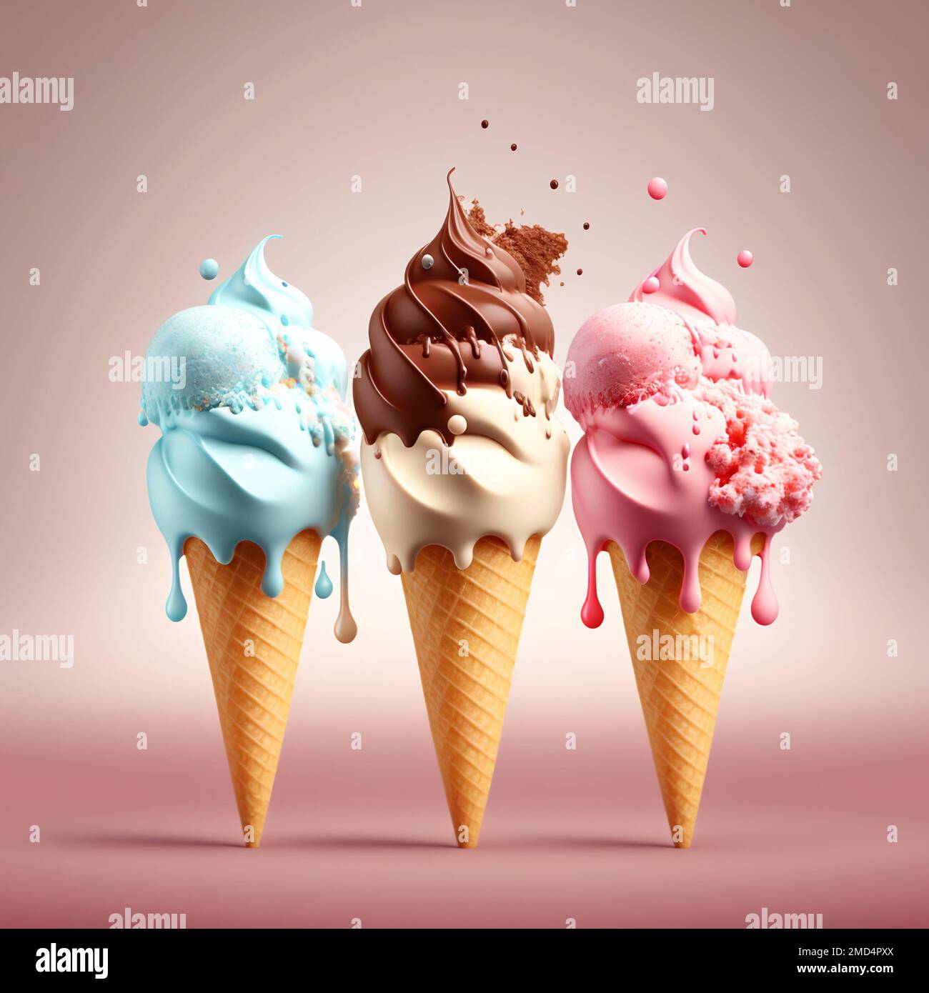 Ice cream creamy. Generative AI . High quality illustration Stock Photo