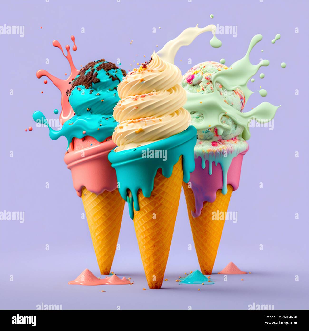 Ice cream creamy. Generative AI . High quality illustration Stock Photo