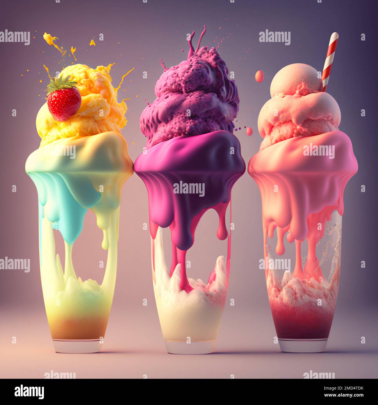 Ice cream creamy. Generative AI . High quality illustration Stock Photo