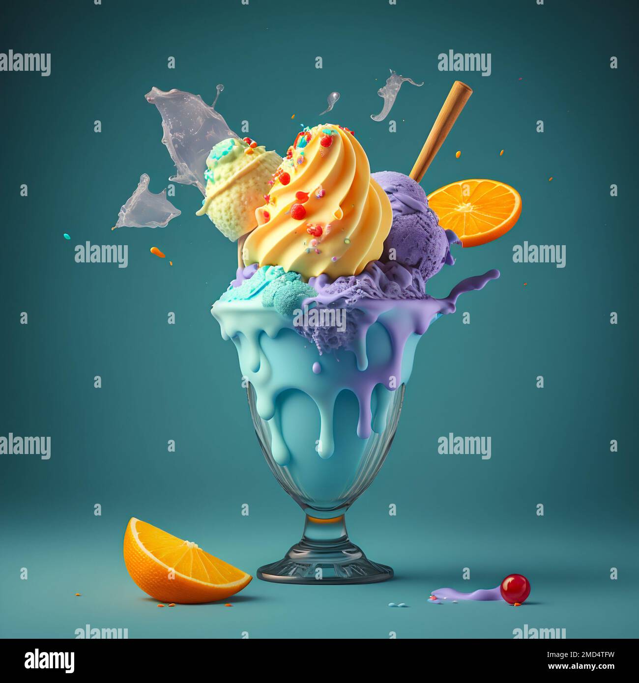 Ice cream creamy. Generative AI . High quality illustration Stock Photo