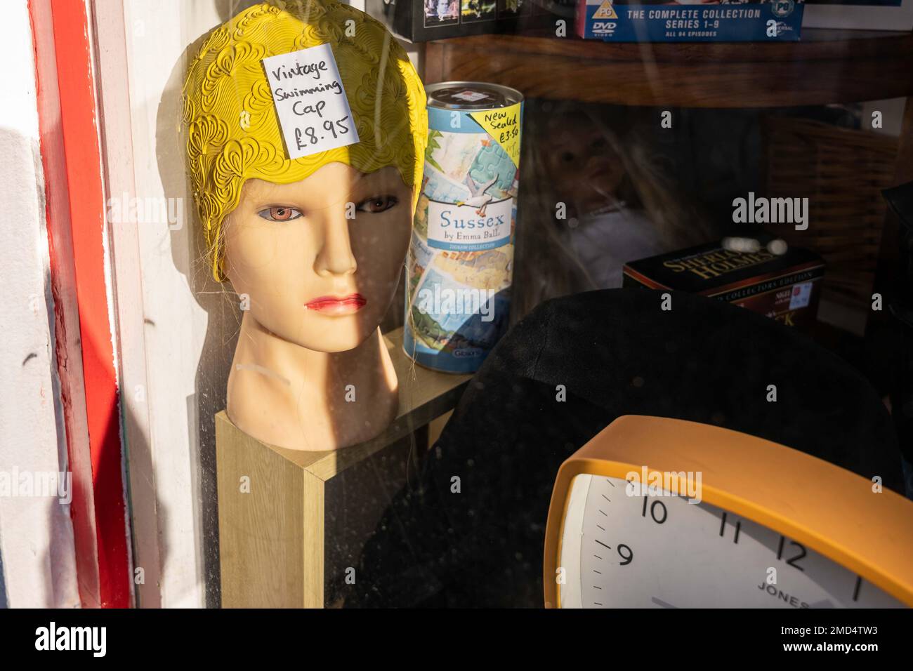 Assortment of items for sale at antique and charity shops in Leigh on