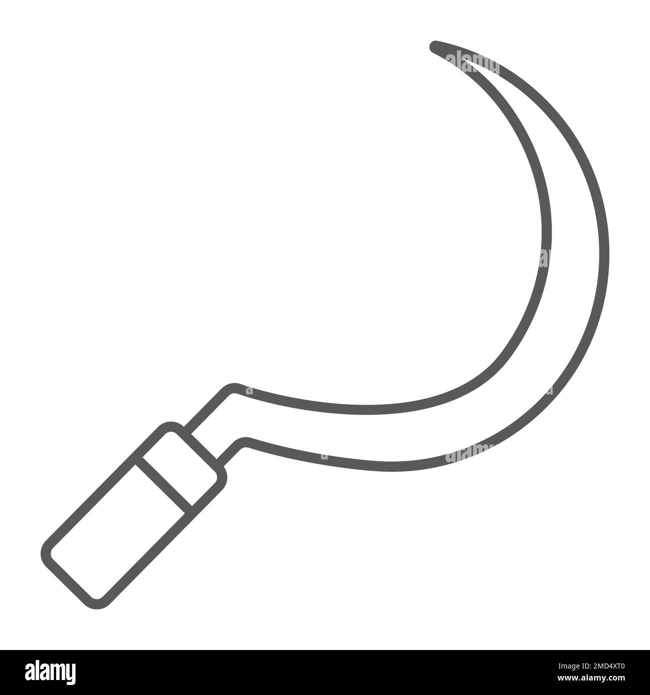 Sickle thin line icon farming and agriculture garden tool sign vector