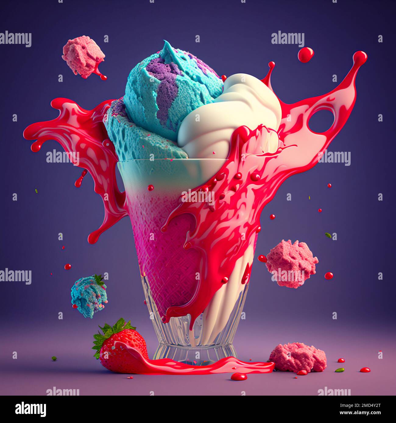 Ice cream creamy. Generative AI . High quality illustration Stock Photo