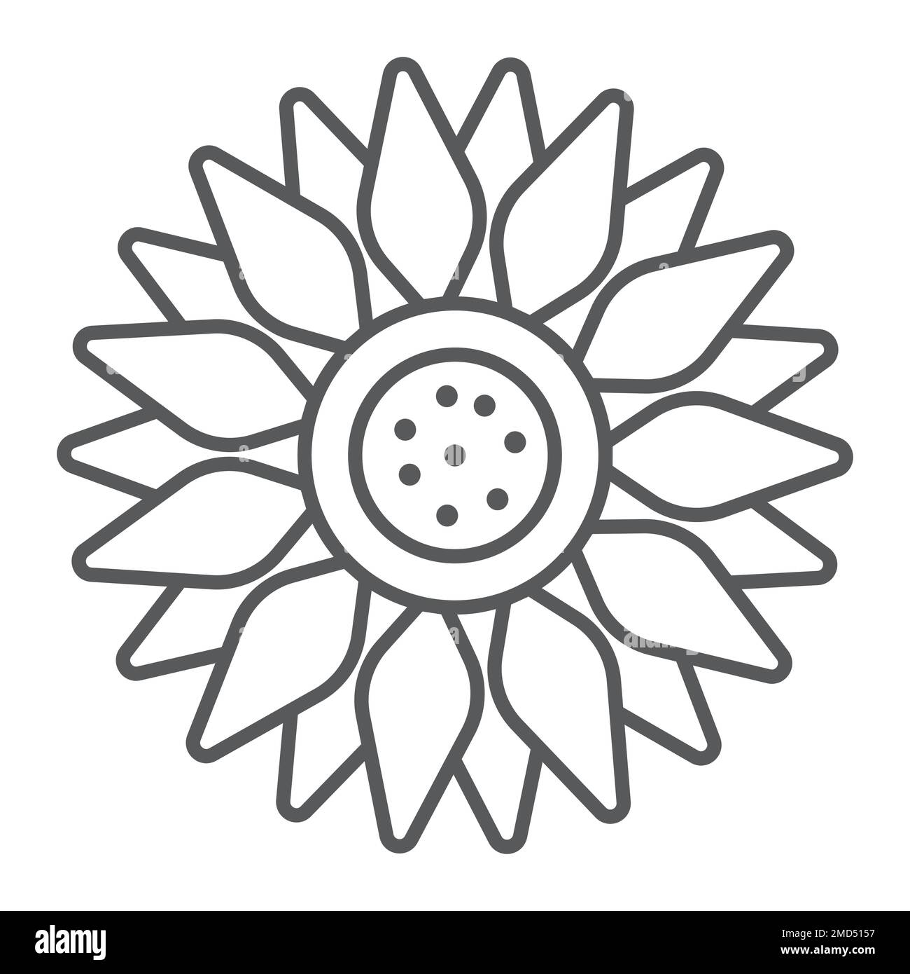 Sun flower thin line icon, farming and agriculture, plant sign vector ...