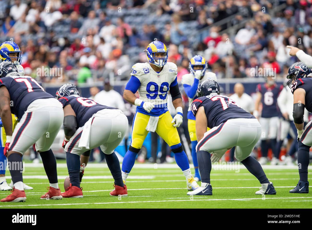 Aaron Donald of the Los Angeles Rams against the Houston Texans at